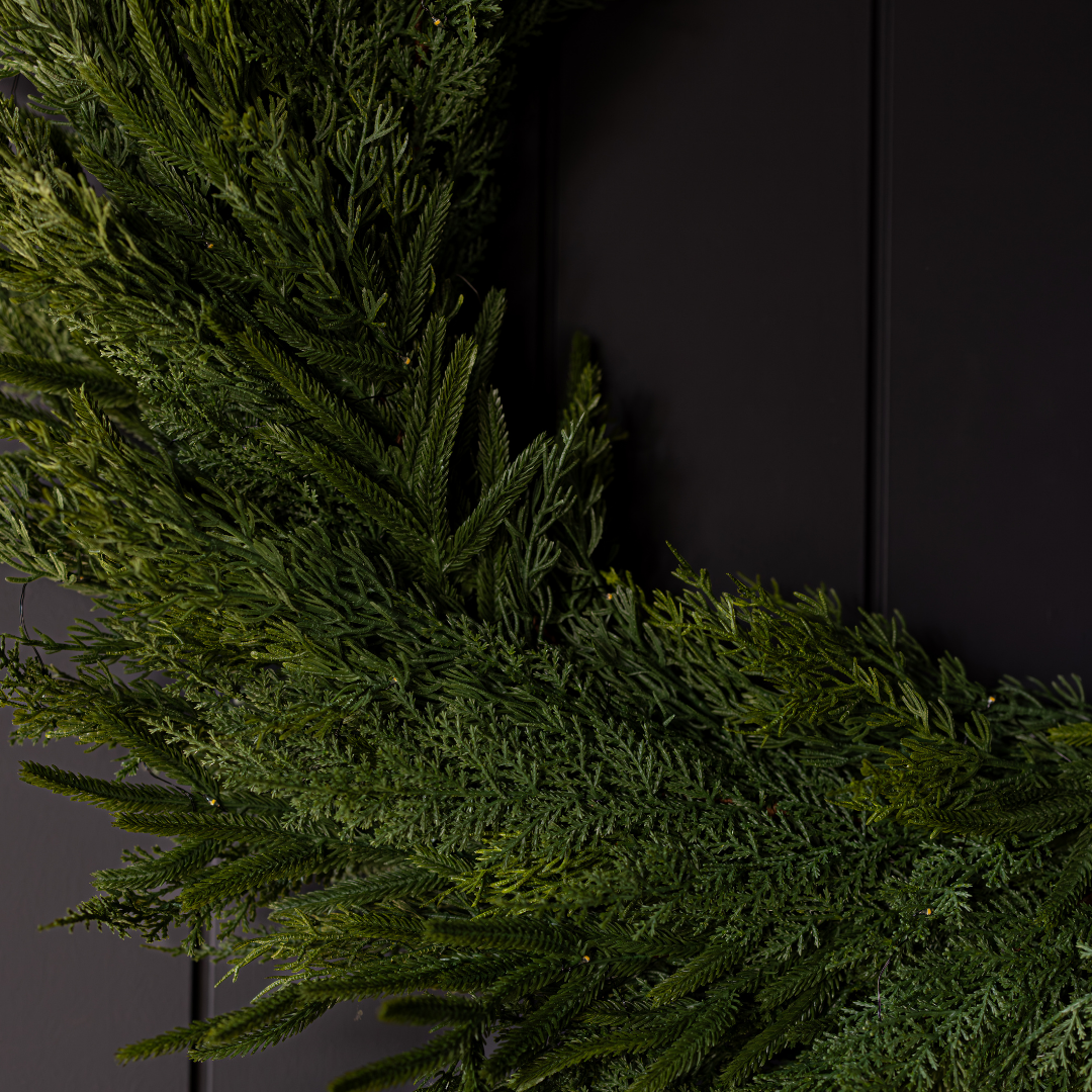 Norfolk + Cypress Mixed Real Touch Wreath - 24"