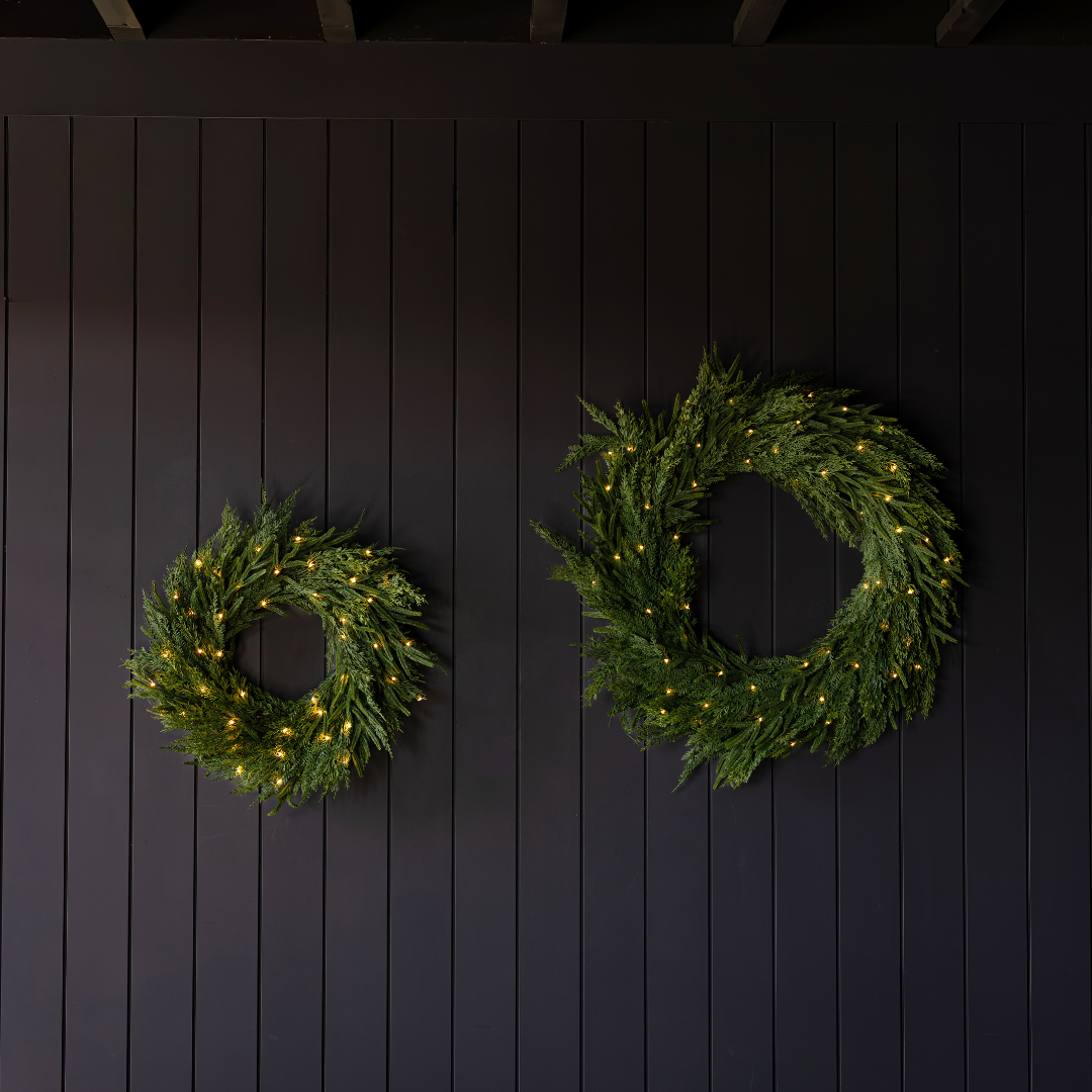Norfolk + Cypress Mixed Real Touch Wreath - 24"