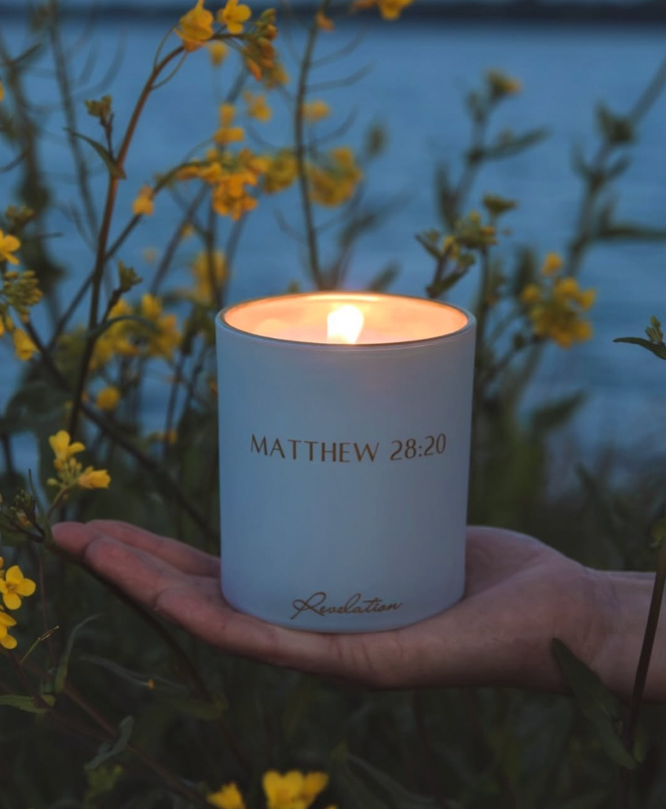 "I Am With You Always" Matthew 28:20 Revelation Candle