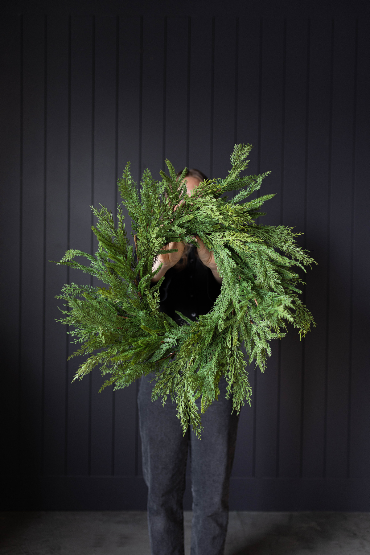 Norfolk + Cypress Mixed Real Touch Wreath - 24"